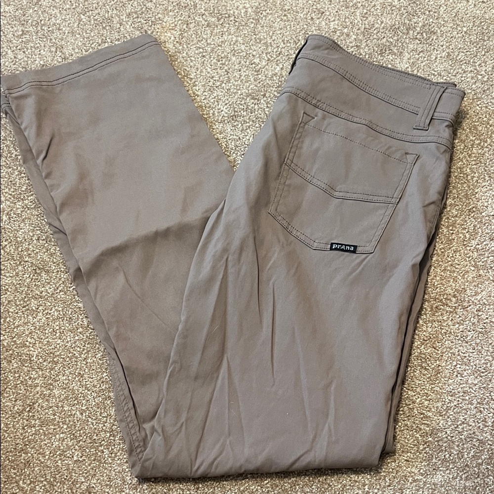 Prana Taupe Slim Fit Pants Stretch Zion 32x34